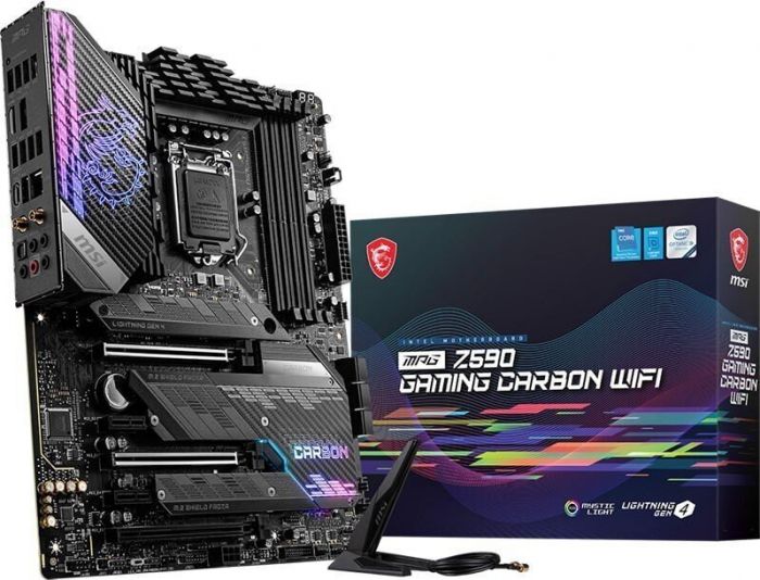 Материнcька плата MSI MPG Z590 GAM CARB WIFI s1200 Z590 4xDDR4 M.2 DP-HDMI Wi-Fi BT ATX