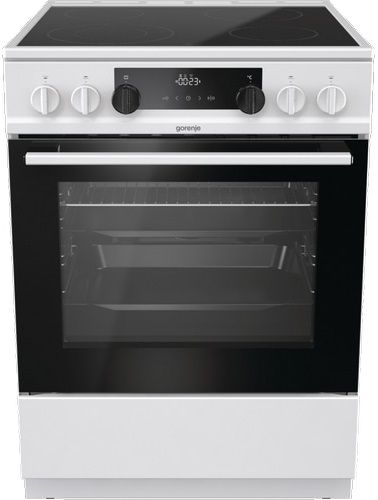 Плита Gorenje ECS6350WC/склокерамічна/60 см/71 л /приготування з парою/програматор IconLED/гриль/білий