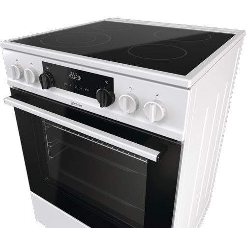 Плита Gorenje ECS6350WC/склокерамічна/60 см/71 л /приготування з парою/програматор IconLED/гриль/білий