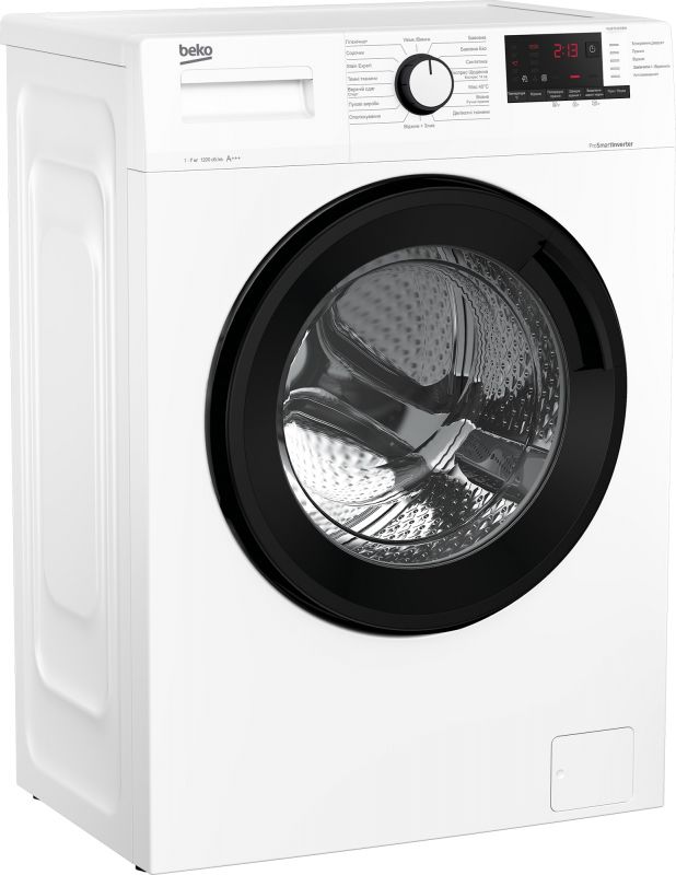 Пральна машина з фронт. зав. BEKO WUE7612IXBW, 7кг, 1200, A+++, 45см, Дисплей, Білий