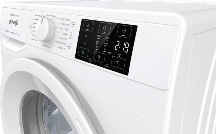 Пральна машина з фронт. загр. Gorenje W1NEI72SBS, інверторна, 7кг, 1200, A+++, Пара, глибина 46.5см, Дисплей, Білий