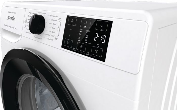 Пральна машина з фронт. загр. Gorenje WNEI72SBS, інверторна, 7кг, 1200, A+++, Пара, глибина 46.5см, Дисплей, Білий