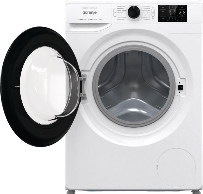 Пральна машина з фронт. загр. Gorenje WNEI72SBS, інверторна, 7кг, 1200, A+++, Пара, глибина 46.5см, Дисплей, Білий