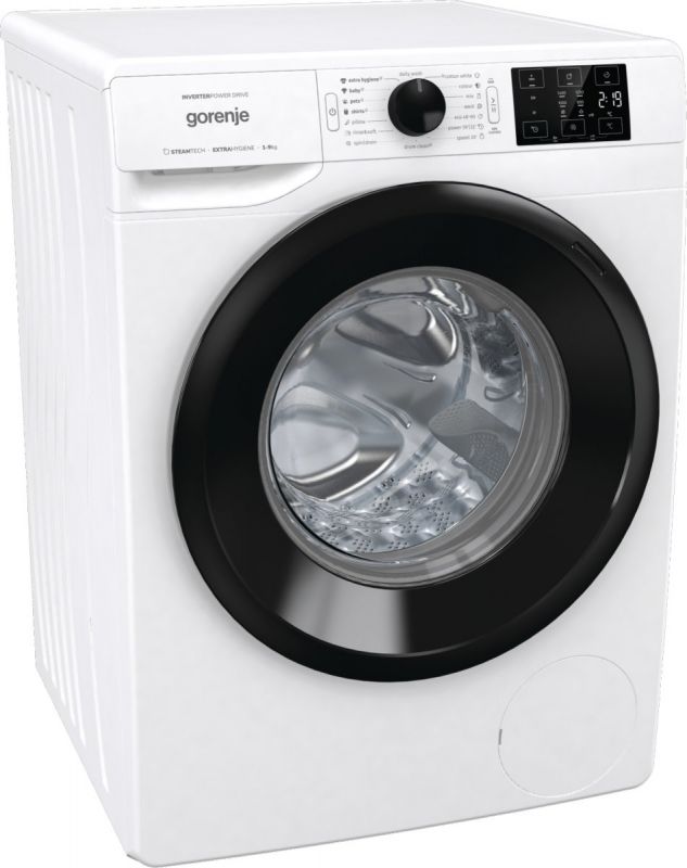 Пральна машина з фронт. загр. Gorenje WNEI94BS, інверторна, 9кг, 1400, A+++, Пар, глибина 60см, Дисплей, Білий