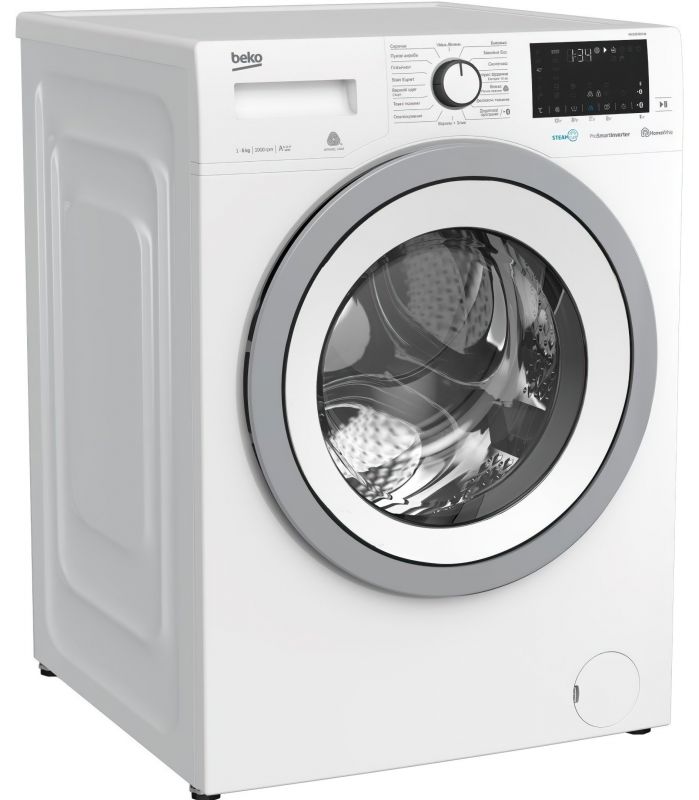 Пральна машина з фронт. зав. BEKO WUE6536XSW, 6кг, 1000, A+++(-10%), Пара, 45см, Дисплей, Білий