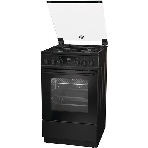 Плита Gorenje MEKS514B/комбінов./електр. программатор/ 50х60/ газ.контр/гриль/електроподж/чугун.реш/чорний