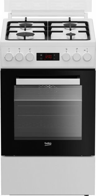 Плита комбінована Beko FSE52332DWDS -50х60 см/чавун/дисплей/60л/білий