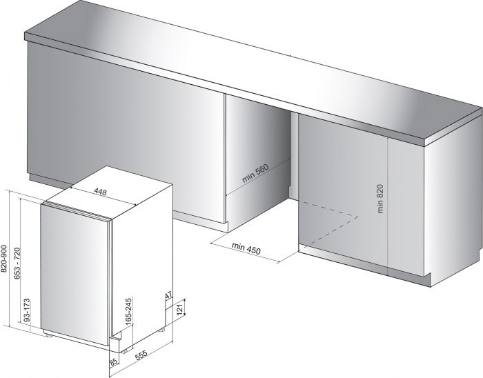 Вбудована посудомийна машина Whirlpool WSIC 3M27 C A++/45см./10 компл./дисплей