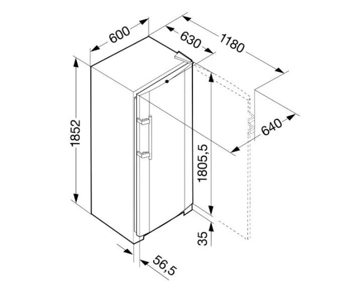 Морозильна камера Liebherr GN3023 60 x 184.1 x 63см, 1 дв., М- 257л, A+, NF, Білий