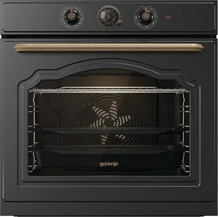 Духовка Gorenje BOS67371CLB/ 77 л/ гриль/ таймер з аналоговим дисплеєм/ швидкий нагрів/приготування на пару/матовий чорний