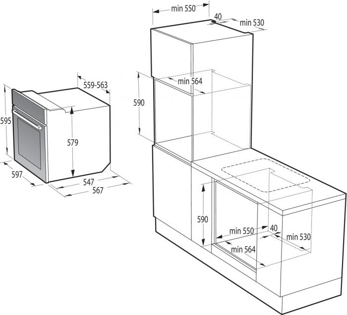 Духовка Gorenje BOPE759B/ 70 л/ A+/IconLed/гриль/піроліз/швидкий нагрів/ приготування на пару/чорний