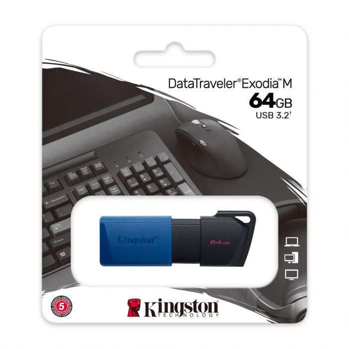 Накопичувач Kingston   64GB USB 3.2 Gen1 DT Exodia Black Blue