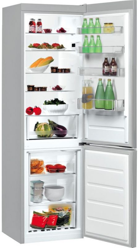 Холодильник з нижн. мороз. камерою Indesit LI9S1ES, 200х66х60см, 2 дв., Х- 258л, М- 111л, A+, ST, Cріблястий