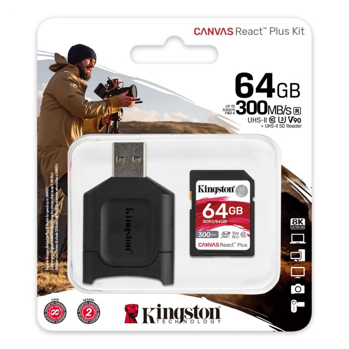 Карта пам'яті Kingston SD  64GB  C10 UHS-II U3 R300/W260MB/s