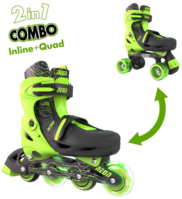 Ролики Neon COMBO SKATES Салатовий (Розмір 30-33)