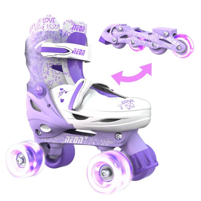 Ролики Neon Combo Skates Фіолетовий (Розмір 30-33)