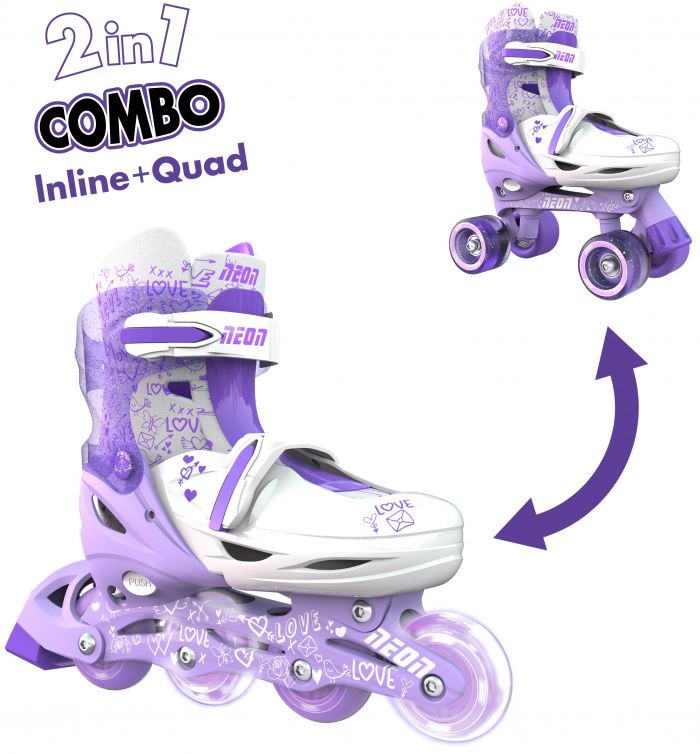 Ролики Neon COMBO SKATES Пурпурний (Розмір 34-38)