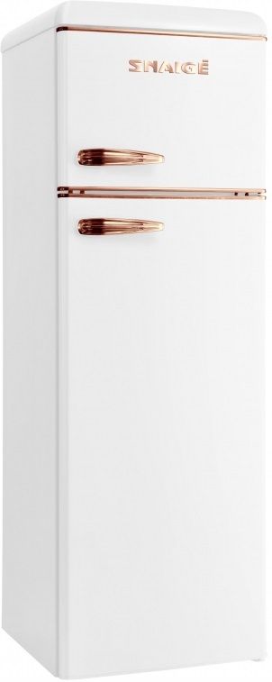 Холодильник Snaige з верхн. мороз., 172.5x63х56, холод.відд.-201л, мороз.відд.-57л, 2дв., A++, ST, retro, білий-мідь