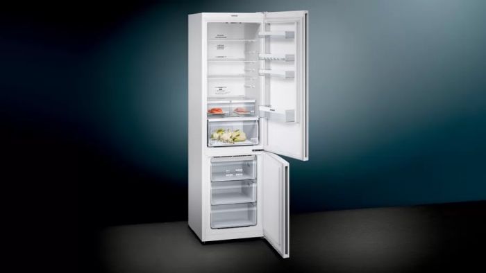 Холодильник Siemens з нижн. мороз., 203x60x67, xолод.відд.-279л, мороз.відд.-87л, 2дв., А++, NF, дисплей, білий