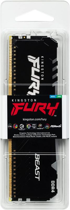 Пам'ять ПК Kingston DDR4 16GB 3600 FURY Beast RGB