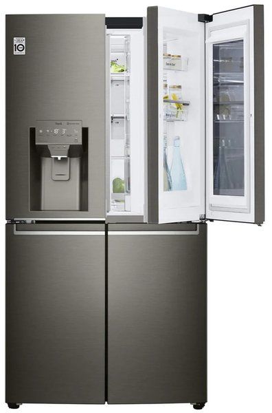 Холодильник Multy Doors LG GR-X24FMKBL, 179х74х91см, 4 дв., Холод.відд. - 402л, Мороз. відд. - 161, A+, NF, Лінійний, Диспенсер, Зона свіжості, Door in door, Матовий чорний