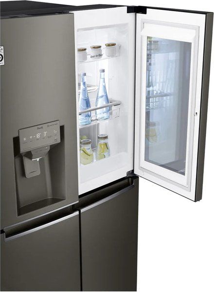 Холодильник Multy Doors LG GR-X24FMKBL, 179х74х91см, 4 дв., Холод.відд. - 402л, Мороз. відд. - 161, A+, NF, Лінійний, Диспенсер, Зона свіжості, Door in door, Матовий чорний