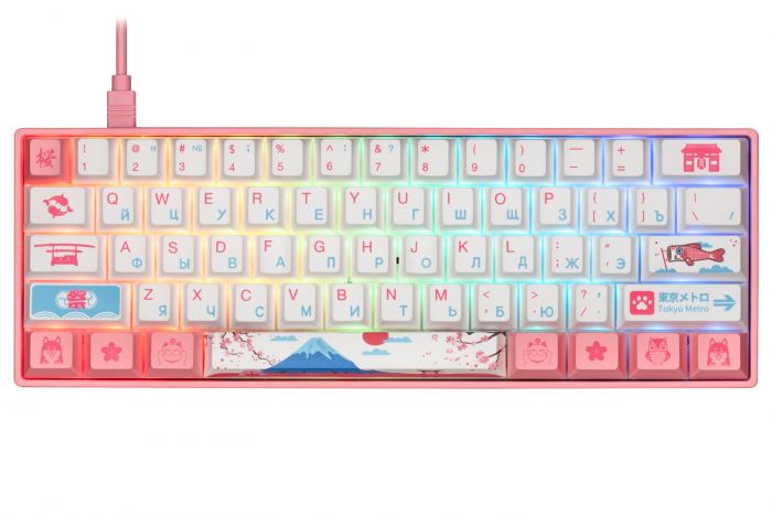 Akko Клавіатура 3061 Sakura R2 Gateron Pink, RU, Pink