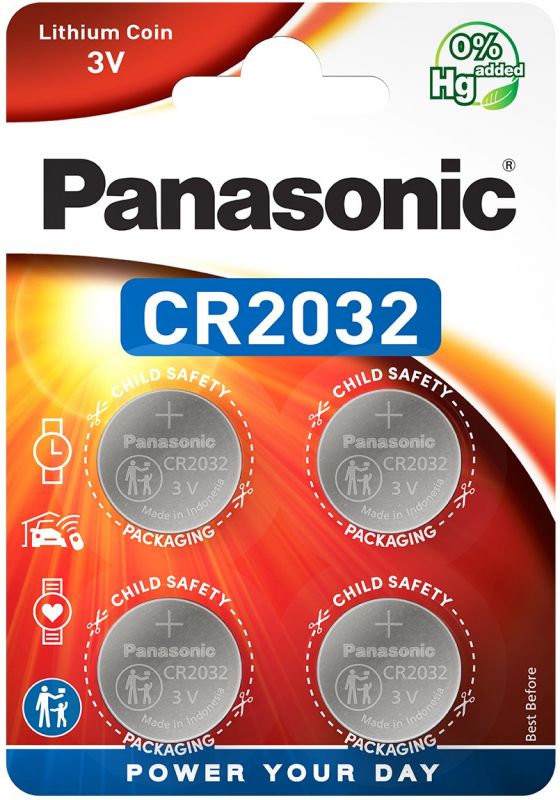 Батарейка Panasonic літієва CR2032 блістер, 4 шт.