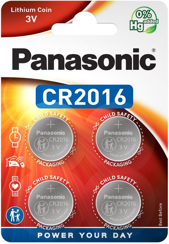 Батарейка Panasonic літієва CR2016 блістер, 4 шт.