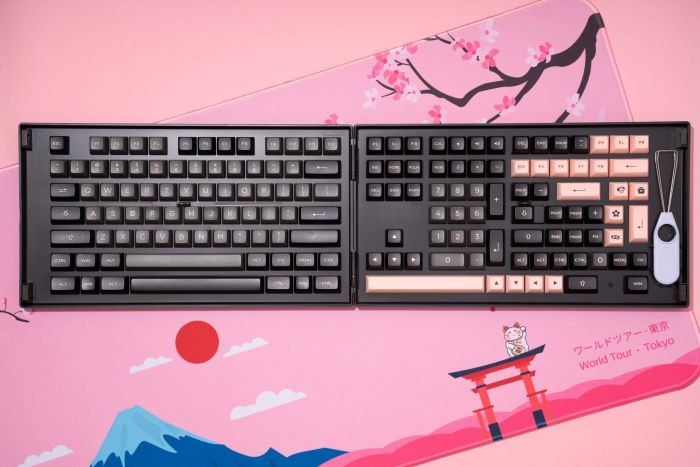 Akko Кейкапи Black&Pink ASA Fullset Keycaps, EU, Blue