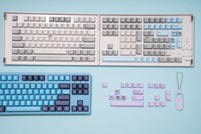 Akko Кейкапи Silent Fullset Keycaps, EU, Blue