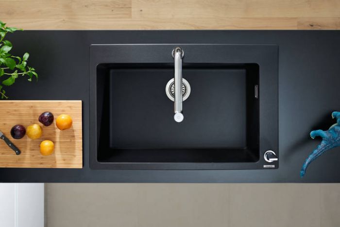 Кухонна мийка Hansgrohe S51 S510-F660/43313170/граніт/прямокутна/770х510х190/на стільницю/чорний графіт