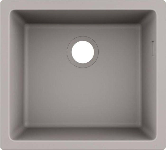 Кухонна мийка Hansgrohe S51 S510-U450/43431380/граніт/прямокутна/500х450х190/під стільницю/сірий бетон
