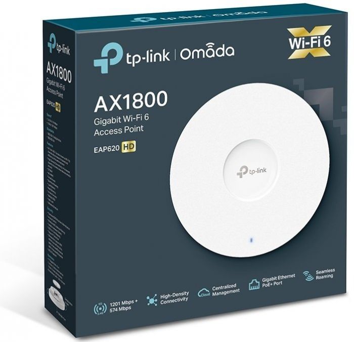 Точка доступу TP-LINK EAP620 HD AX1800 1xGE LAN PoE MU-MIMO стел.