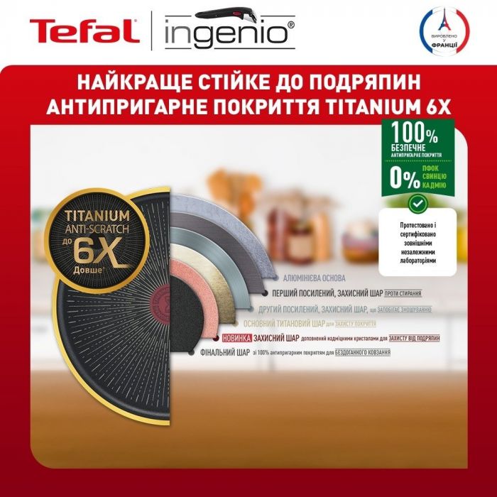 Набір посуду Tefal Ingenio Unlimited, 3 предмети, алюміній