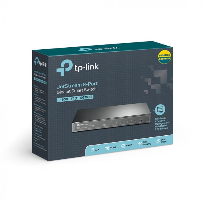 Комутатор TP-LINK T1500G-8T (TL-SG2008) 8xGE Smart Switch