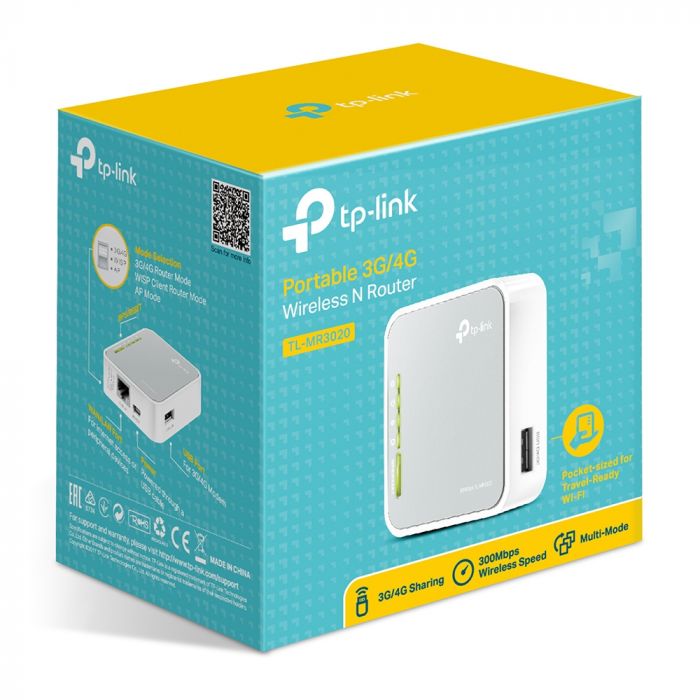 Маршрутизатор TP-LINK TL-MR3020 N300 1xFE LAN/WAN 1xUSB2.0 for 3G/4G/LTE