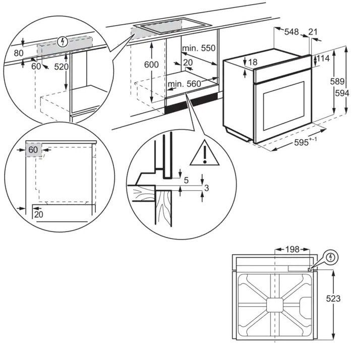 Духова шафа електрична Electrolux OED3H50TW