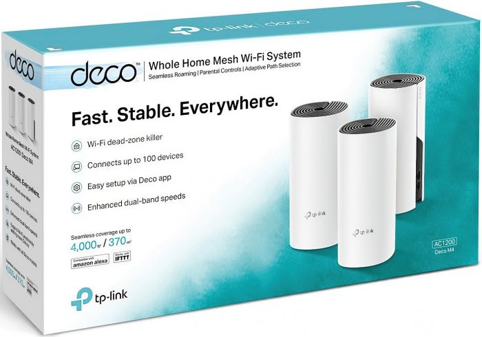 Маршрутизатор TP-LINK DECO E4 3PK AC1200 2xFE LAN/WAN MU-MIMO MESH