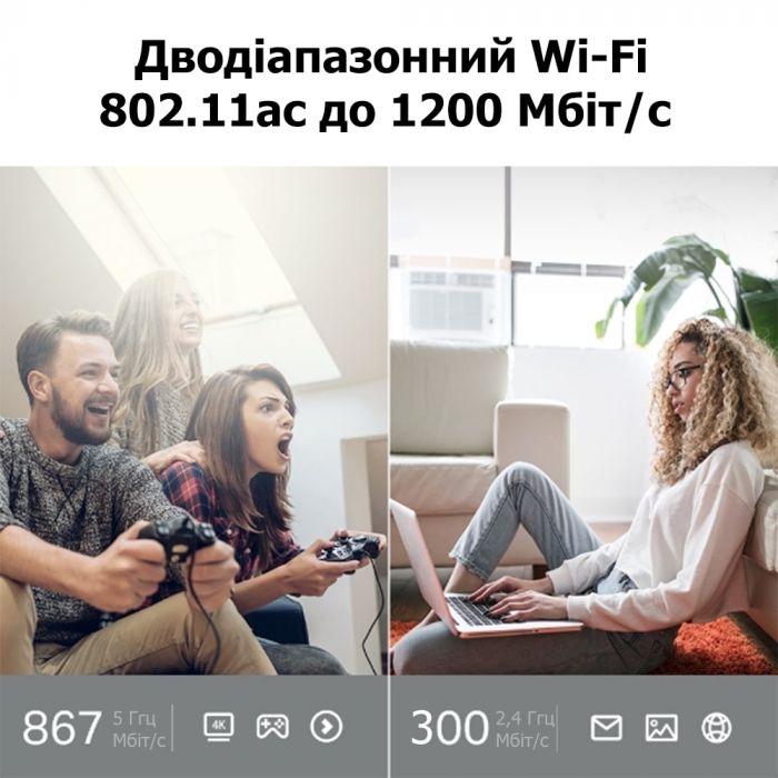 Маршрутизатор TP-LINK ARCHER C64 AC1200 4xGE LAN 1xGE WAN MU-MIMO