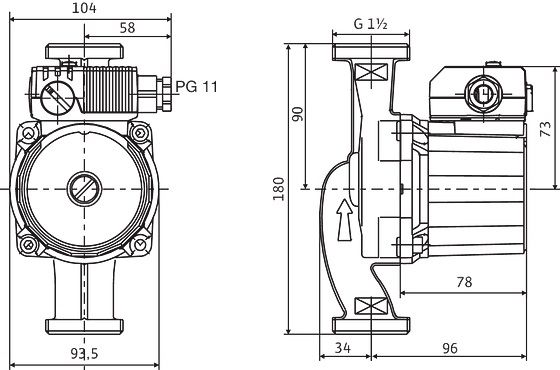 Насос циркуляційний Wilo Star-RS 25/4, 1/2", 10 бар, 180 мм, 48 Вт, 230V