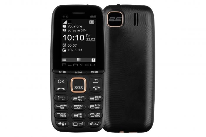 Мобільний телефон 2E S180 2021 2SIM без ЗУ Black & Gold