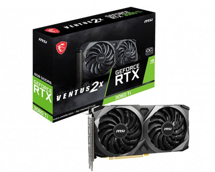 Вiдеокарта MSI GeForce RTX3060 Ti 8GB GDDR6 VENTUS 2X OC LHR