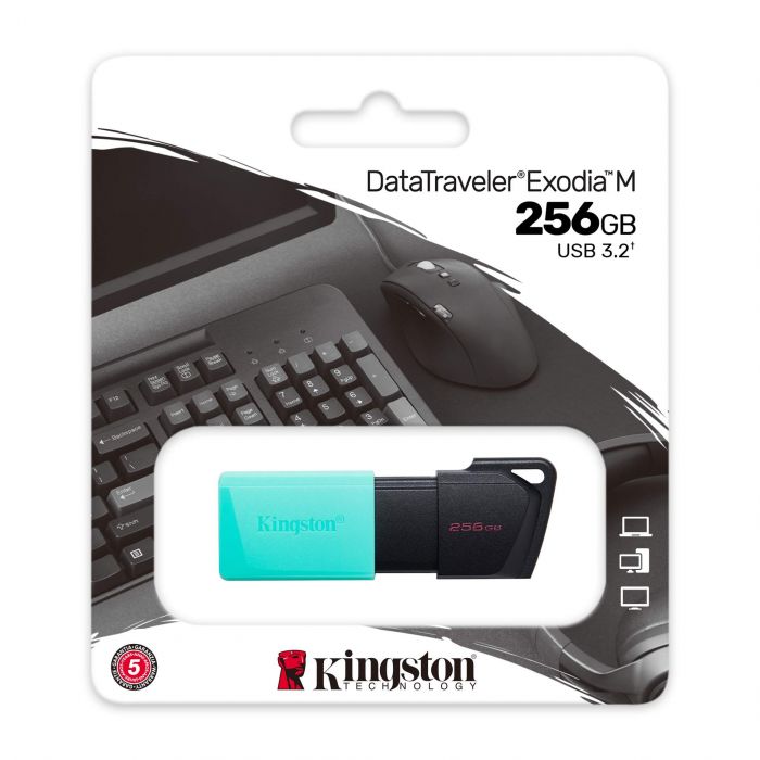 Накопичувач Kingston  256GB USB 3.2 Gen1 DT Exodia Black Teal