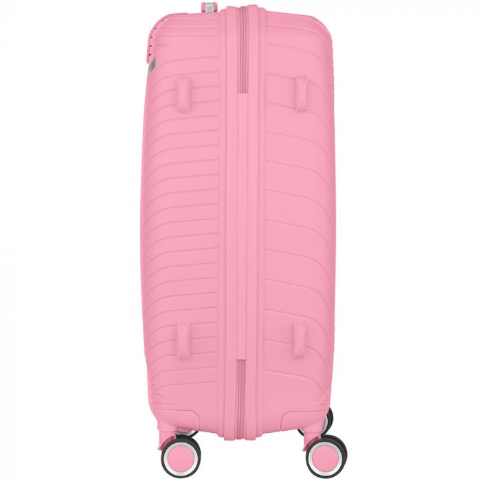 Набір пластикових валіз 2E, SIGMA, (L+M+S),4 колеса, рожевий