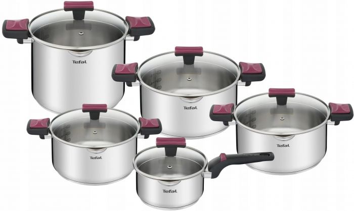 Набір посуду Tefal Cook&Clip, 10 предметів, нерж.сталь