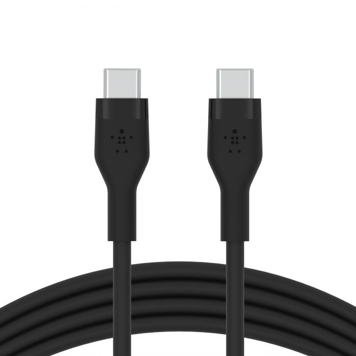 Кабель Belkin USB-С - USB-C силіконовий, з кліпсою, 1м, чорний