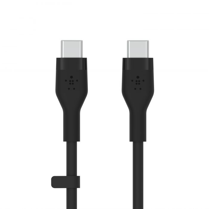 Кабель Belkin USB-С - USB-C силіконовий, з кліпсою, 1м, чорний