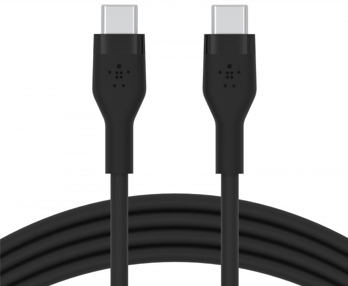 Кабель Belkin USB-С - USB-C силіконовий, з кліпсою, 1м, чорний