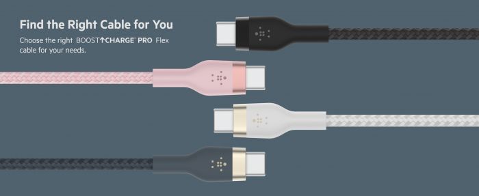 Кабель Belkin USB-С - USB-C плетений, силіконовий, з ремінцем на магніті, 1м, синій